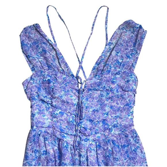 For Love & Lemons Purple Floral Mindy Maxi Dress Womens US S - Picture 3 of 8